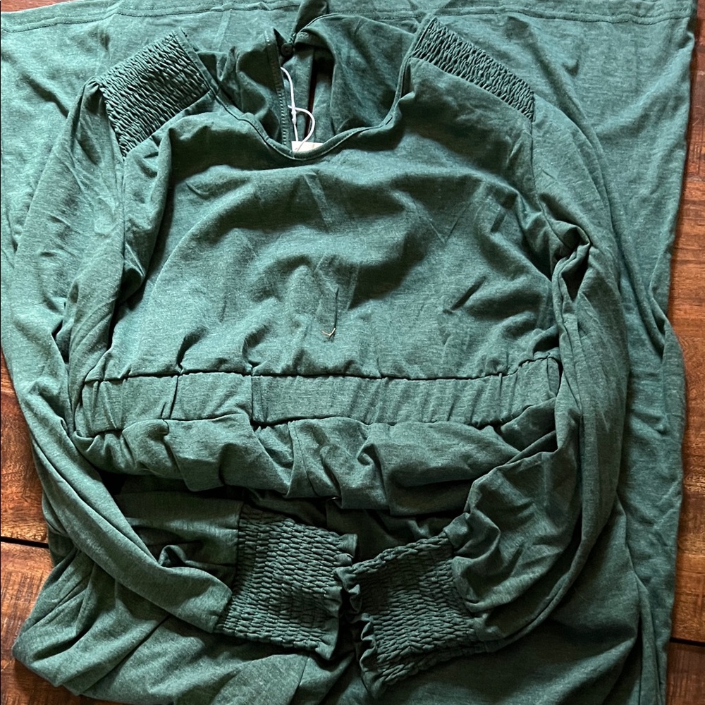 Green Long Sleeve Jumpsuit